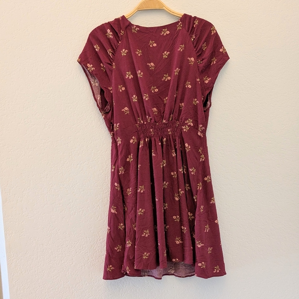 Free People Everyone's Favorite Mini Dress Earth Red Combo Small - Picture 9 of 10